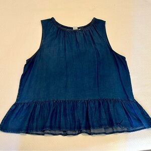 Gap sleeveless denim peplum tank, XL